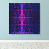 青と紫の抽象芸術 キャンバスプリント (インサイチュ (ウッドフロア))
