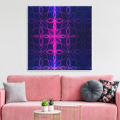 青と紫の抽象芸術 キャンバスプリント (インサイチュ (リビング))