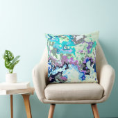 青と紫の抽象芸術 クッション (椅子)