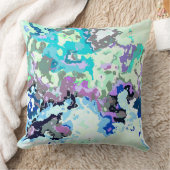 青と紫の抽象芸術 クッション (ブランケット)