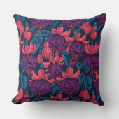 青と紫の明るい赤紫色 クッション (正面)