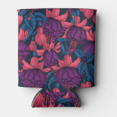 青と紫の明るい赤紫色 缶クーラー (正面)