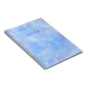 青と紫の星と雲が可愛パーソナライズされた ノートブック (右側)