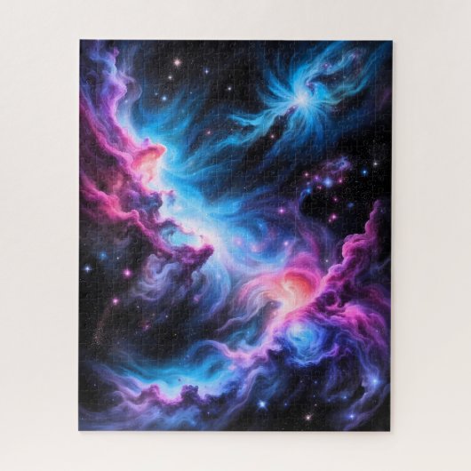 青と紫の星雲の深宇宙パズル ジグソーパズル (縦)