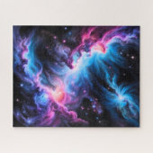 青と紫の星雲の深宇宙パズル ジグソーパズル (横)