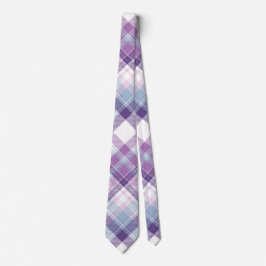 青と紫の格子縞 ネクタイ