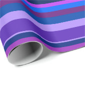 青と紫の水平のストライプ ラッピングペーパー (ロールコーナー)