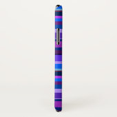 青と紫の水平のストライプ Case-Mate iPhoneケース (裏面/右)