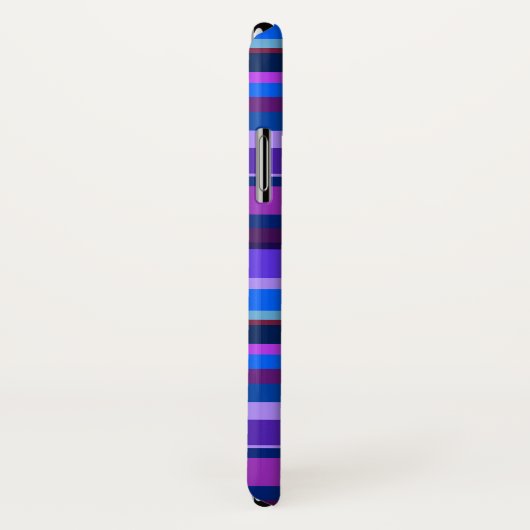 青と紫の水平のストライプ Case-Mate iPhoneケース (裏面/右)