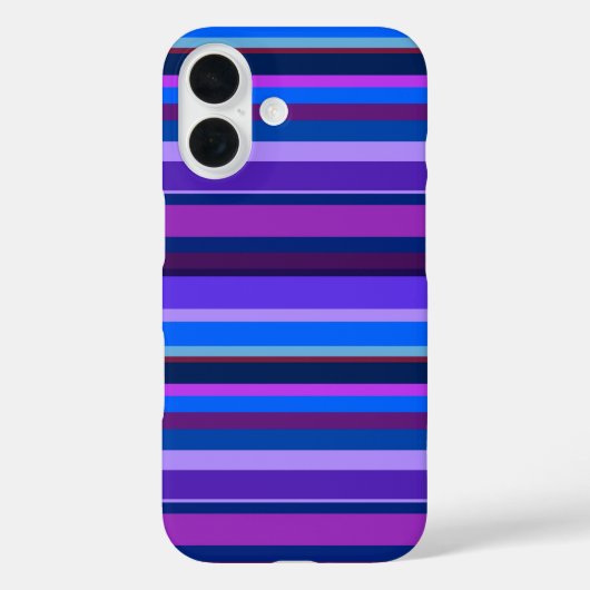 青と紫の水平ストライプ Case-Mate iPhoneケース (裏面)