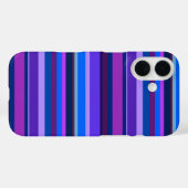 青と紫の水平ストライプ Case-Mate iPhoneケース (裏面 (横))