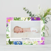 青と紫の水彩フローラの生成 案内状 (スタンド正面)