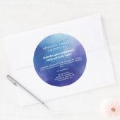 青と紫の水彩化粧品瓶ラベル ラウンドシール (封筒)