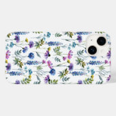 青と紫の水彩画の野の花 Case-Mate iPhoneケース (裏面 (横))