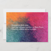 青と紫の水彩画 - テーブルナンバー (裏面)