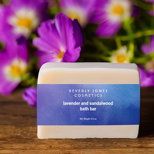 青と紫の水彩石鹸ベリーバンド 招待状ベリーバンド