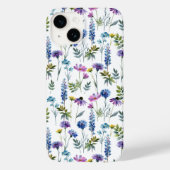 青と紫の水彩野の花 Case-Mate iPhoneケース (裏面)