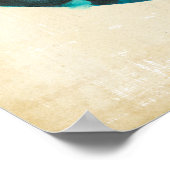 青と紫の水族館魚 ポスター (角)