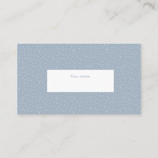 青と紫の水色おむつラッフルチケット エンクロージャーカード (裏面)