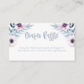 青と紫の水色おむつラッフルチケット エンクロージャーカード (正面)