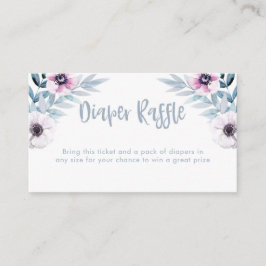 青と紫の水色おむつラッフルチケット エンクロージャーカード