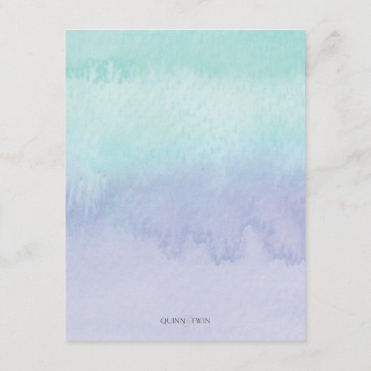 青と紫の水色のウォッシュエンクロージャカード エンクロージャーカード (裏面)