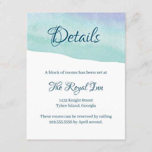 青と紫の水色のウォッシュエンクロージャカード エンクロージャーカード (正面)