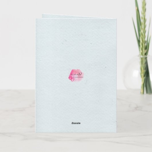 青と紫の水色のハッピーバースデーカード カード (裏面)