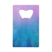 青と紫の水色のワイルドホースカスタム クレジットカード栓抜き (裏面)