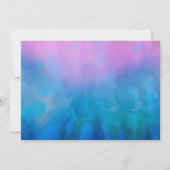 青と紫の水色のワイルドホース誕生日 招待状 (裏面)