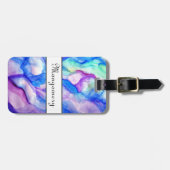 青と紫の水色の名前をカスタムするラゲッジタグ ラゲッジタグ (正面横)