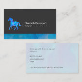 青と紫の水色の野生のはっきりした馬 名刺 (正面/裏面)