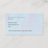 青と紫の水色の野生のはっきりした馬 名刺 (裏面)