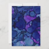 青と紫の水色インクスウィート16誕生日 招待状 (裏面)