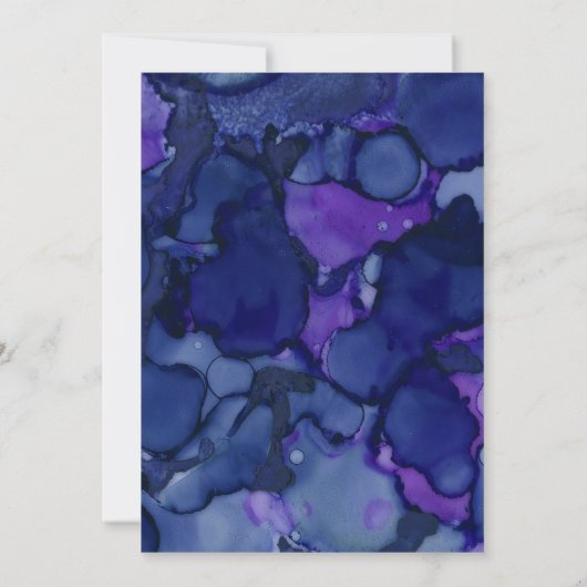 青と紫の水色インクスウィート16誕生日 招待状 (裏面)