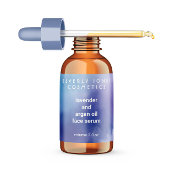 青と紫の水色スポイトボトルラベル ラベル