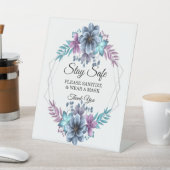 青と紫の水色フローラの安全性 台座サイン (インサイチュ)