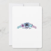 青と紫の水色フローラリハーサルディナー 招待状 (裏面)