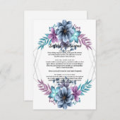 青と紫の水色フローラ安全対策 エンクロージャーカード (正面/裏面)