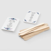 青と紫の水色フローラ結婚式 プログラム ハンドファン (組立なし)