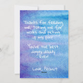 青と紫の水色ペットフォトファーザーデー シーズンカード (裏面)