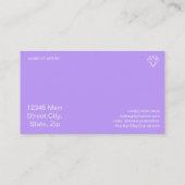 青と紫の水色ホログラフィックデザイン美しい 名刺 (裏面)