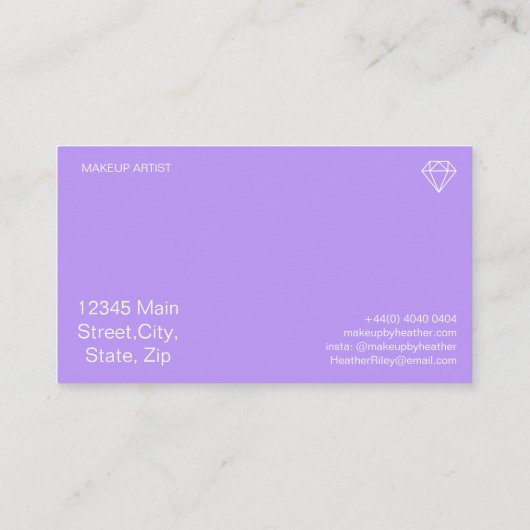 青と紫の水色ホログラフィックデザイン美しい 名刺 (裏面)