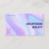 青と紫の水色ホログラフィックデザイン美しい 名刺 (正面)