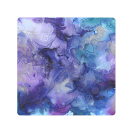 青と紫の水色マルブルモノグラムの メタルプリント