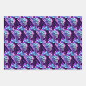 青と紫の氷のガラスの美しい女性 ラッピングペーパーシート (正面3)