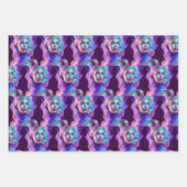 青と紫の氷のガラスの美しい女性 ラッピングペーパーシート (正面2)