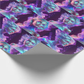 青と紫の氷のガラスの美しい女性 ラッピングペーパー (角)