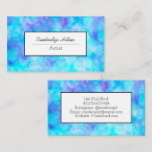 青と紫の泡抽象芸術流体アート 名刺 (正面/裏面)