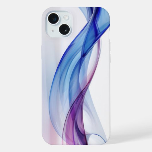 青と紫の流れるような形 iPhoneケース (裏面)